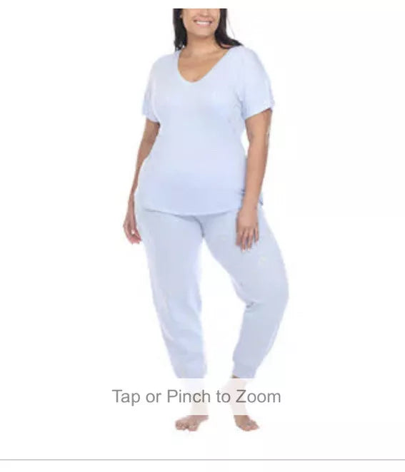 Juego de pijama Honeydew Super suave 2 piezas Salón Bordado Paw Azul Nuevo - La Tiendita de la Jose